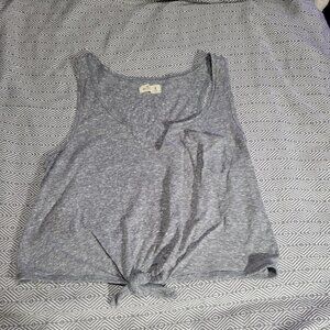 Hollister Gray Front Tie Tank Top Size Medium